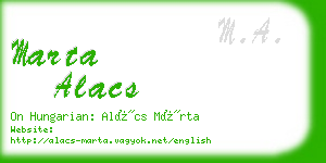 marta alacs business card